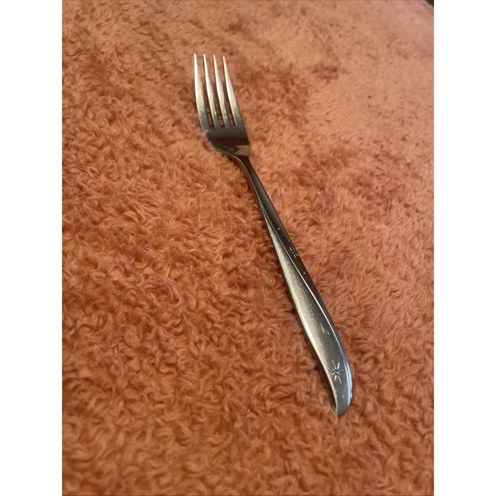 1 Oneida Community TWIN STAR Stainless Steel Dinner Fork Atomic Starburst MCM‎